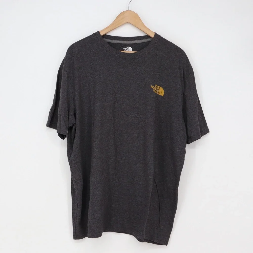 The North Face T-Shirt Mens XL Standard Fit Charcoal Gray Logo Graphic Excellent